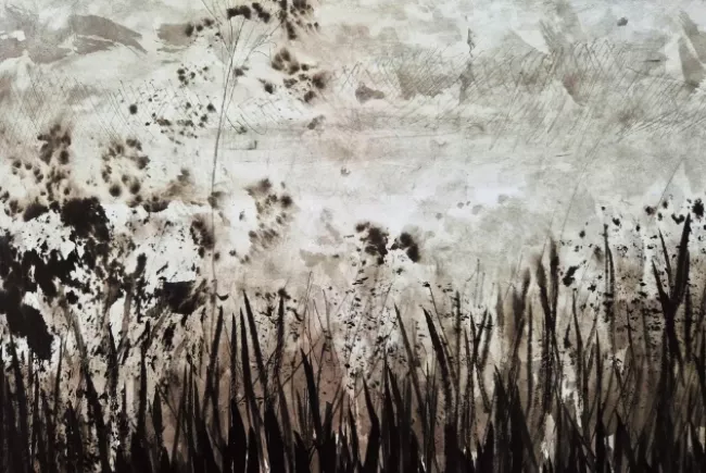 Paul Estier, dessin encre de chine et crayon, 30x20