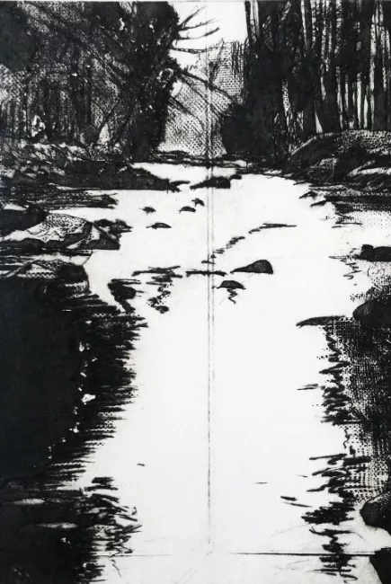 Daniel Galasso, Coule le lait 2024, Gravure Tetrapak® sur papier 20 x 20, crédit photographique Daniel Galasso