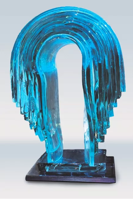 Paul Estier, Vague 2025, verre float thermoformé H 35cm